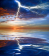Lightning above the sea