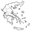 Political map of Greece with the several states.