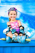 Cute girl in roller skates