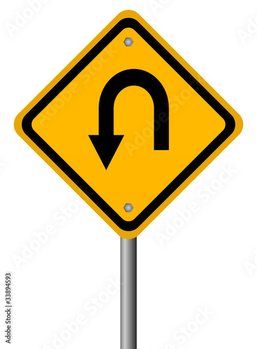 Vector: Turn back warning sign, vector illustration Turn back warning sign, vector illustration