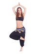 portrait of a beautiful belly dancer with long hair