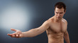 Light and power concept - creative muscular man