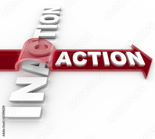 Illustration: Action Beats Inaction - Arrow Jumps Over for Victory Action Beats Inaction - Arrow Jumps Over for Victory