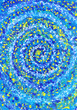 Art picture. Blue and yellow spiral