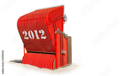 Foto: Strandkorb rot freigestellt 2012 Strandkorb rot freigestellt 2012