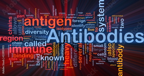 Illustration: Antibodies immunity background concept glowing Antibodies immunity background concept glowing