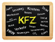 KFZ - Automobil - Kreide Tafel
