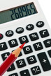 Foto: Rotstift und Taschenrechner Rotstift und Taschenrechner