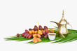 Arabic coffee pot with date fruits