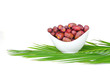 Plate of fresh date fruits