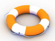 lifebuoy with rope isolated on a white background