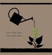 water can  watering plant with dollar