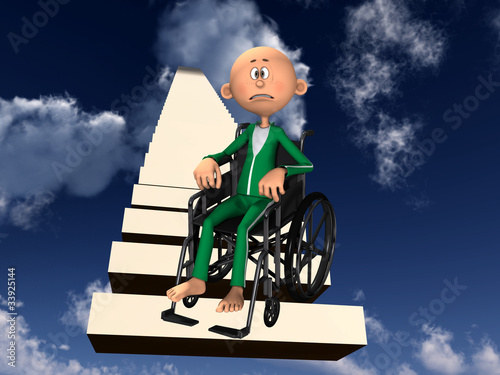 Illustration: Upset Man In Wheelchair Upset Man In Wheelchair
