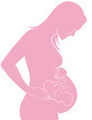 pregnant woman with baby visible