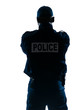 Rear view of policeman