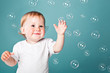 A little funny boy is playing with bubbles A little funny boy is playing with bubbles