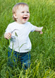 A little smiling boy in the field A little smiling boy in the field