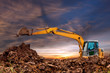 Excavators were working the evening.