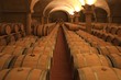 Weinkeller Barrique Rotwein Holzfässer Piemont, Italien Weinkeller Barrique Rotwein Holzfässer Piemont, Italien