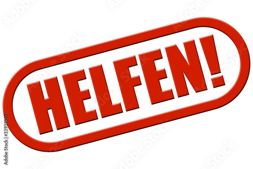 Illustration: Stempel rot rel HELFEN! Stempel rot rel HELFEN!