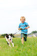 Happy carefree boy running