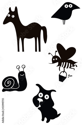 Vecteur : Silhouettes des animaux Silhouettes des animaux
