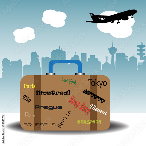 Vector: Traveling suitcase Traveling suitcase