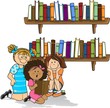 Girls who are reading in library