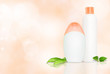 Two blank cosmetics bottles with copyspace Two blank cosmetics bottles with copyspace