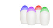 Four blank cosmetics bottles with copyspace Four blank cosmetics bottles with copyspace