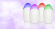 Four blank cosmetics bottles with copyspace Four blank cosmetics bottles with copyspace