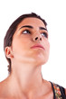 Happy beautiful Woman, looking up, Happy beautiful Woman, looking up,