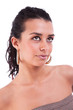 Happy beautiful Woman, looking up Happy beautiful Woman, looking up