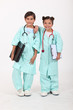 Two children dressed as doctors