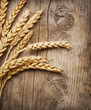 Wheat Ears on the Wood Background Wheat Ears on the Wood Background