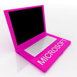 Laptop computer with word microsoft on it