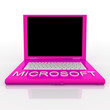 Laptop computer with word microsoft on it