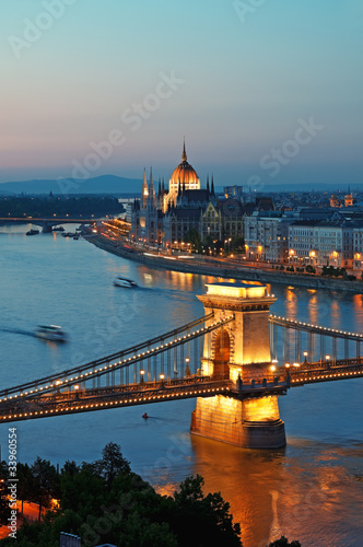 Photo: Budapest skyline at night, Hungary. Budapest skyline at night, Hungary.
