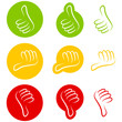 Thumb Up, Middle & Down
