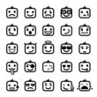 Set of 25 smiley faces. men characters