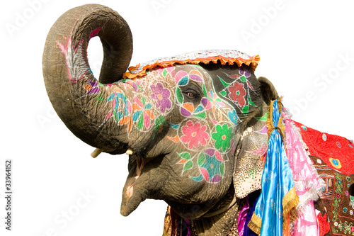 Foto: hand painted elephant profile, Jaipur, Rajasthan,India hand painted elephant profile, Jaipur, Rajasthan,India