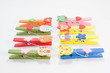 Wooden clothes pin multi-colored animals.