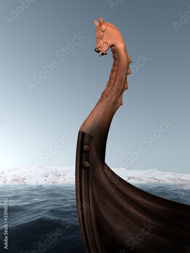 Illustration: Viking longboat Viking longboat