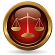 Waage - Button gold rot Waage - Button gold rot