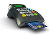 3D POS-terminal with credit card isolated 3D POS-terminal with credit card isolated