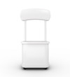 High res.3d white promotion counter isolated High res.3d white promotion counter isolated
