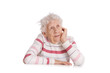 Portrait of old woman isolated