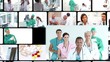 Montage of people in the hospital