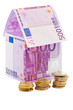 Haus aus Eurogeldscheinen
