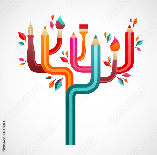 Vector: art and creation tree, concept illustration art and creation tree, concept illustration